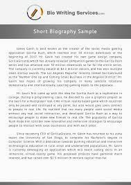 Less Can Be More As This Short Biography Sample Will Show You Get More Perfect Samples Here Http W Autobiography Writing Writing Services Biography Template