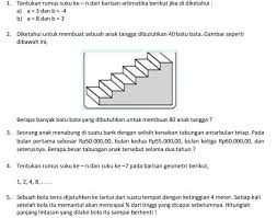 Celana panjang yang sudah dibuka oleh qanza kulepas dengan segera. 1 Tentukan Rumus Suku Ke N Dari Barisan Aritmatika Berikut Jika Di Diketahui A A 3 Dan B Brainly Co Id