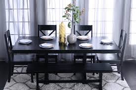 (8) weaver ii 6 piece dining set with alexa white chairs $1,270. Dining Room Sets Black Layjao