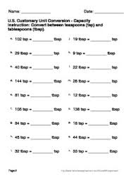 Capacity Conversions Worksheets U S Customary Units