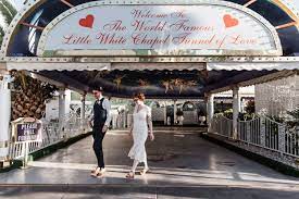 The Coolest Drive Thru Wedding In Downtown Las Vegas At The Iconic A Little White Wedding Chapel Las Vegas Elopement Downtown Las Vegas Chapel Wedding