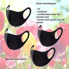 Mondkapjes kopen kun je eenvoudig online doen. Bol Com 4x Zwarte Basis Niet Medisch Mondkapje Voor Ov Wasbaar Comfortabel Dunne Stof