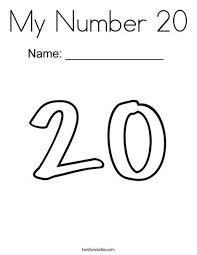 Download all 52 coloring pages. My Number 20 Coloring Page Twisty Noodle Coloring Pages Numbers Learning Math
