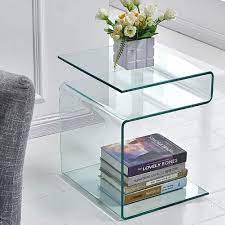 Add style to your home, with pieces that add to your decor while providing hidden storage. Amazon Com Glass Nightstand Side Table S Shaped End Table For Living Room Bedside Table For Bedroom Kitchen Dining