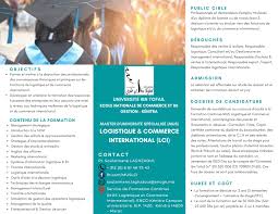 Débouchés du master of science en commerce international. Master En Logistique Et Commerce International Encgk Formation Continue School Facebook 12 Photos