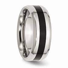 Men S Wedding Band Stainless Steel Black Enamel 8mm Band Titanium Wedding Band Mens Mens Wedding Bands Titanium Wedding Band
