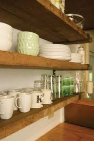 Recycled Barn Wood Shelves Love The Thickness Of The Shelves Home Kitchens Barnwood Shelves Modern Kitchen Design