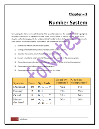 Chapter 4 Number System