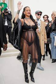 Pregnant Rihanna Bares All in Naked Dress at Paris Fashion Week Dior Show —  See Her Baby Bump!