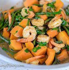 Ginisang Sitaw Kalabasa At Malunggay With Shrimp Sauteed Squash With Shrimp Panlasang Pinoy Vegetable Recipes Vegetable Dishes Bean Recipes