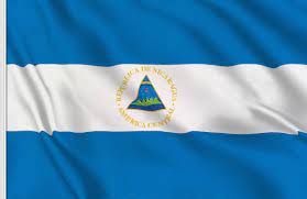 The flag of nicaragua can be described as having three equal bands of blue. Nicaragua Flag