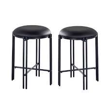 Available in 3 finish options, cherry, black, or cappuccino. 24 Set Of 2 Morgan Backless Round Counter Height Barstool Black Steve Silver Co Target