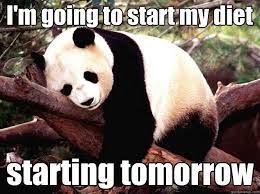I M Going To Start My Diet Starting Tomorrow Procrastination Panda Quickmeme