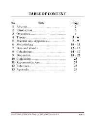 Lab report on plug flow reactor (l5) 4 f4.0. Pdf Che244 Lab Report Effect Of Residence Time On The Reaction In Tfr 2015 Nurlina Syahiirah Academia Edu