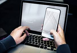 Person Using Smartphone While Facing Laptop Computer Application Business Businessman Cellphone Communication Computer C Phone Phone Mockup Mobile Phone