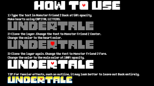 The game logo features a pixelated font which is very similar to monster friend designed by harry wakamatsu from japan. Undertale Logo Dfonts