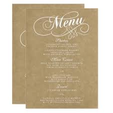 Elegante Kraftpapier Hochzeits Menu Vorlagen Menukarte Zazzle De Hochzeitsmenu Vorlage Hochzeitsmenu Kraftpapier