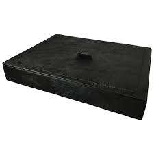 Free shipping on many items! Italian Black Hide Box By B Home Interiors Giobagnara Chairish