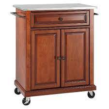 Living room, bedroom, dining room, patio and garden, kitchen Stainless Steel Top Portable Kitchen Cart Island Classic Cherry Crosley Target