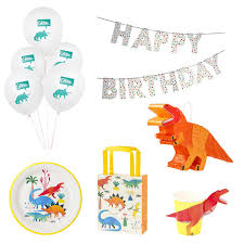 31 Teiliges Dino Geburtstag Deko Set Fur 8 Personen In 2020 Party Set Party Box Happy Birthday Girlande