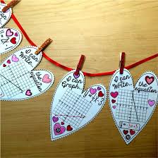 Valentines Heart Pennants For Slope Intercept Equations Math Pennant Holiday Math Linear Equations