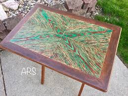 Rustic Jewel Side Table Tv Tray Stained Using Unicorn Spit Gel Stain Glaze Wood Art Projects Rustic Rustic Furniture