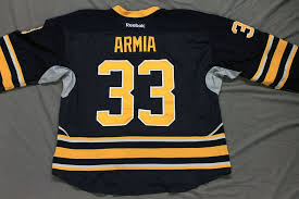 Sick hands and great shots! Joel Armia Game Worn Buffalo Sabres Home Jersey Serial 1018 1 Set 1 Size 56 2013 14 Season Nhl Auctions