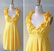 Bridesmaid Dress With Pockets Canary Yellow Cotton Made To Order 200 00 Via Etsy Yellow Bridesmaids Yellow Bridesmaid Dresses Yellow Dress