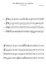 Heiß von hunderttausend kleinen bienelein wird umschwärmt, erika. Die Blumelein Sie Schlafen Sheet Music For Bass Solo Musescore Com