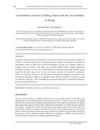 Malaysia is categorized as third world country and has received rapid growth in socioeconomic and advance technologies. Pdf Contributory Factors Of Drug Abuse And The Accessibility Of Drugs