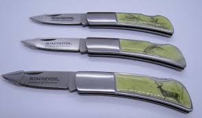 Winchester 2007 limited edition 3 knife set new in wood box 306652408 from thumbs.worthpoint.com set includes 8inch chef knife, 55inch serrated utility. Sold Price Winchester 2006 In Box 3 Knife Set Limited Edition Invalid Date Est