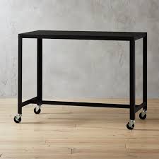 Go Cart Black Rolling Counter Table Stand Up Desk Reviews Cb2 In 2020 Stand Up Desk Counter Table Rolling Desk