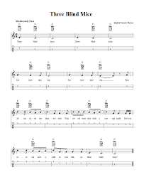 For some reason, there are a few ukulele books that use only standard notation (such as the jumpin' jim books and some of the ukulele masters series). Three Blind Mice Easy Ukulele Sheet Music And Tab With Chords And Lyrics