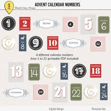 Printable Advent Calendar Numbers Digital Christmas Countdown Etsy Printable Advent Calendar Calendar Numbers Christmas Advent Calendar