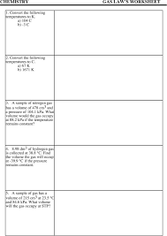 Use your knowledge of the ideal and combined gas laws to solve the following problems. Chemistry Gas Law S Worksheet Pdf Free Download