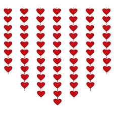 214 diy valentine's day ideas to do with the ones you love 10. Amazon Com Valentines Day Decorations 72 Red Hearts Felt Hanging Garland No Diy Valentine Decor For Homes Stores And Schools Etc Anniversary Wedding Engagement Party Decorations Toys Games