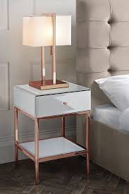 Stiletto Toughened White Glass And Rose Gold Side Table Gold Room Decor Rose Gold Room Decor Rose Gold Bedroom Decor