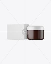 Download Frosted Amber Cosmetic Jar With Box Mockup In Jar Mockups On Yellow Images Object Mockups