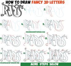 Please like and subscribe to follow my work. How To Draw 3d Fancy Curvy Letters Easy Step By Step Drawing Tutorial For Kids Beginners How To Draw Step By Step Drawing Tutorials