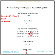 Prediksi Jitu Togel Singapura Dan Hasil Togel Singapura Togel Online Singapura 27 April Singapura Moto Kembar