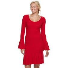 Juniors Almost Famous Bell Sleeve Sweater Dress Juniors Sweater Dress Bell Sleeve Sweater Junior Dresses