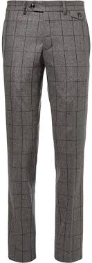 Black And White Check Pants Mens 695 Michael Bastian Michl Bastian Grey Slim Fit Windowpane Check Wool Suit Trousers Men Trousers Mens Dress Pants Mens Outfits