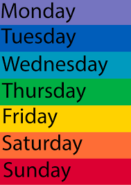Resultat d'imatges de DAYS OF THE WEEK