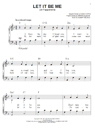 Download and print let it be me sheet music for guitar tab by ray lamontagne from sheet music direct. Let It Be Me Je T Appartiens Easy Piano Print Sheet Music Now