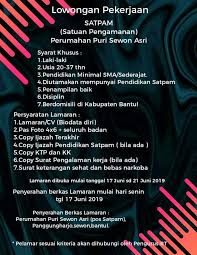 Zaman yang terus berkembang dapat menyebabkan apa yang sangat diperlukan hari ini akan ditinggalkan di masa depan. Lowongan Kerja Satpam Di Perumahan Puri Sewon Asri Bantul Juni 2019 Loker Swasta