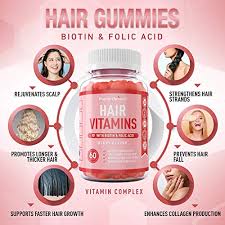 Biotin dosage for hair growth. Premium Hair Vitamins Supplement Gummy Vitamins W Biotin Folic Acid Vitamins A D Supports Faster Hair Growth Luxeluxebeauty