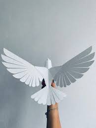 Dove Make Your Own Low Poly Bird On Fly Geometric Bird Etsy In 2020 Geometric Bird Paper Sculpture Paper Art Sculpture