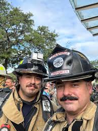 Firefighters Bryce Connally and Hector Zaragoza were honored to attend the  San Antonio 911 Memorial stair climb today. The Hemisphere Tower is 65  stories high so firefighters walk up once then take