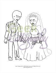 Free valentines day cards, coloring pages and craft ideas for you and your kids. Zombie Bride Groom Coloring Page Geek Calligraphy