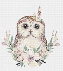 Digital pattern for cross stitch; Printing Printmaking Visual Arts Watercolor Owl Cross Stitch Pattern Pdf Bird Cross Stitch Animals Counted Cross Stitch Woodland Animals Modern Cross Stitch